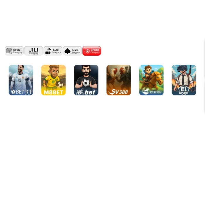 SPD88 Sport category with providers BET33, M8BET, iBBet, SV388 and E1Sport SPD88 Sport category with providers BET33, M8BET, iBBet, SV388 and E1Sport